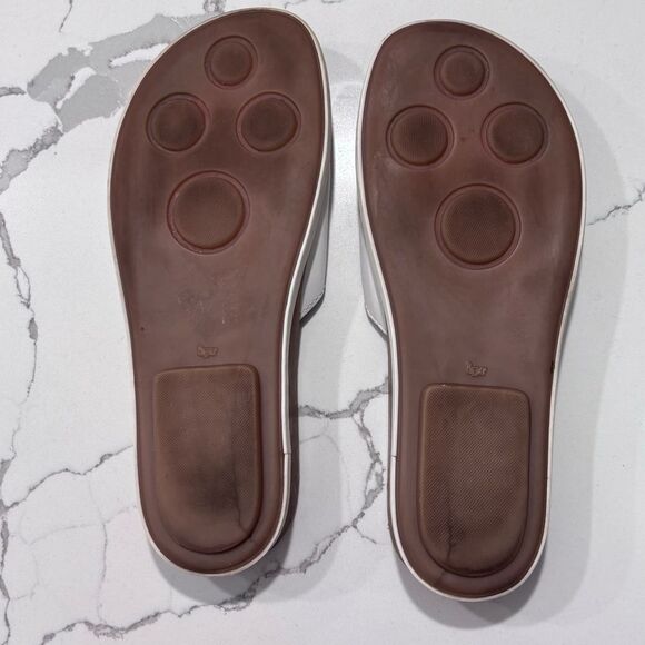 Bass | Vintage Women’s White Leather Slide Buckle Summer Sandals Size 8M - Picture 10 of 10